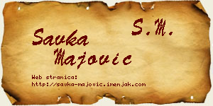Savka Majović vizit kartica